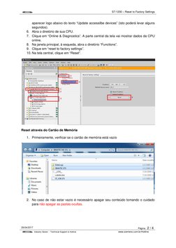 s
  S7-1200 – Reset to Factory Settings
25/04/2017
Página  2 / 4
s Industry Sector  - Technical Support & Hotline
www.siemens