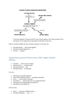 Clean Language Questions Overview | PDF | Psychology | Linguistics