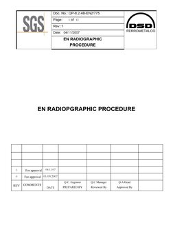 FERROMETALCO
Doc. No.: QP-8.2.4B-EN2/775
Page:      1 of  12
Rev.:1   
Date:
04/11/2007
EN RADIOGRAPHIC
PROCEDURE
EN RADIOPGR