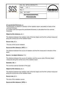 FERROMETALCO
Doc. No.: QP-8.2.4B-EN2/775
Page:      4 of  12
Rev.:1   
Date:
04/11/2007
EN RADIOGRAPHIC
PROCEDURE
4.2 penetra