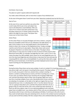 Card Game: How to play
You place on a grid, 5 squares wide and 4 squares tall. 
You make a deck of 40 Cards, with no more tha