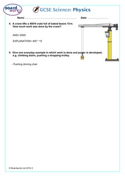 Work Done Worksheet | PDF