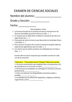 Examen Resuelto de Ciencias Sociales 2º Grado | PDF