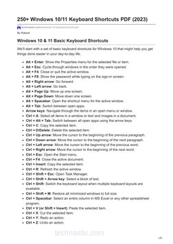 Windows 10/11 Keyboard Shortcuts Guide | PDF | Computer Keyboard ...