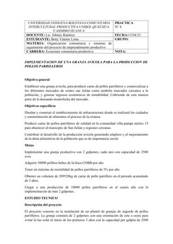 UNIVERSIDAD INDIGENA BOLIVIANA COMUNITARIA
INTERCULTURAL PRODUCTIVA UNIBOL QUECHUA
¨CASIMIRO HUANCA¨
PRACTICA
N° 4
DOCENTE: L