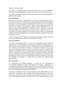 Alimento y Estrés por Calor
Los niveles  y el balance  correcto de nutrientes, junto con el uso de ingredientes
alimenticios