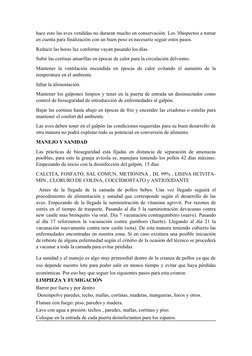 hace esto las aves vendidas no duraran mucho en conservación. Los 30aspectos a tomar
en cuenta para finalización con un buen