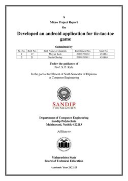 Android Tic-Tac-Toe Micro Project Report | PDF | Mobile App | Android ...