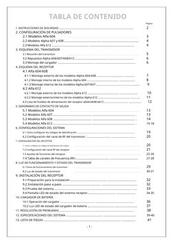 TABLA DE CONTENIDO
Página
2
1. INSTRUCCIONES DE SEGURIDAD ............................................... ...................