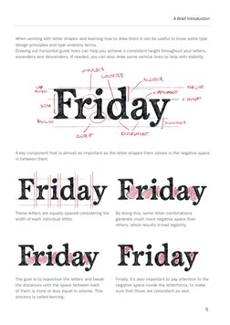5
A Brief Introduction
When working with letter shapes and learning how to draw them it can be useful to know some type 
desi