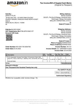 Tax Invoice/Bill of Supply/Cash Memo
(Original for Recipient)
*ASSPL-Amazon Seller Services Pvt. Ltd., ARIPL-Amazon Retail