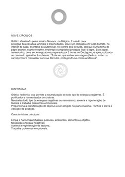 NOVE CÍRCULOS
Gráﬁco idealizado pelos irmãos Servanx, na Bélgica. È usado para
proteção das pessoas, animais e propriedades.