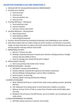FOLLOW THIS TO BECOME A FULL TIME TRADER (PART 1)
1. DEVELOP ART OF VISUALIZATION AND SELF IMPROVEMENT
2. Visualize your meth