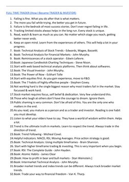 FULL TIME TRADER (How I Became TRADER & INVESTOR)
1. Failing is fine. What you do after that is what matters.
2. The more you