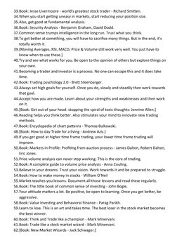 33.Book: Jesse Livermoore - world's greatest stock trader - Richard Smitten.
34.When you start getting uneasy in markets, sta