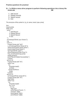 Menu-Driven Python Programs Guide | PDF | Databases | Computing