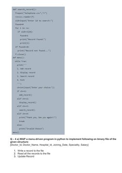Menu-Driven Python Programs Guide | PDF | Databases | Computing