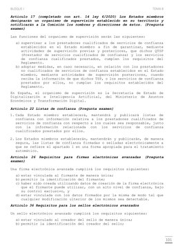 BLOQUE I 
TEMA 8 
 
 
101 
Artículo 17 (completado con art. 14 ley 6/2020) Los Estados miembros 
designarán un organismo de s