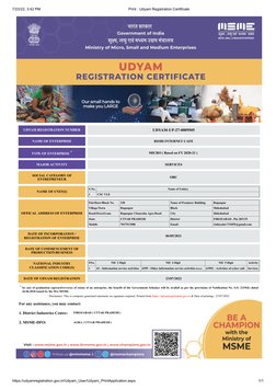 7/23/22, 3:42 PM
Print : Udyam Registration Certificate
https://udyamregistration.gov.in/Udyam_User/Udyam_PrintApplication.as