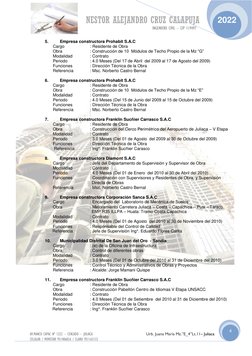 NESTOR ALEJANDRO CRUZ CALAPUJA  
                                                                       ING