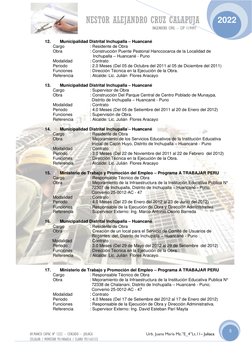 NESTOR ALEJANDRO CRUZ CALAPUJA  
                                                                       ING