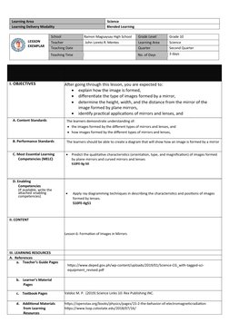 Learning Area
Science
Learning Delivery Modality
  Blended Learning
LESSON 
EXEMPLAR
School
 Ramon Magsaysay High School
Grad