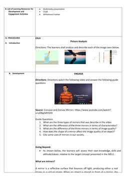 B. List of Learning Resources for 
Development and 
Engagement Activities

Multimedia presentation

Chalk 

Whiteboard mar