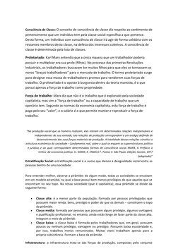 Consciência de Classe: O conceito de consciência de classe diz respeito ao sentimento de 
pertencimento que um indivíduo tem