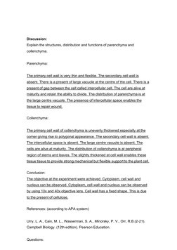 SB015 Experiment 2: Plant Tissues Lab Report | PDF | Tissue (Biology ...