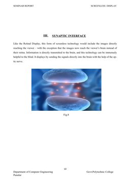 SEMINAR REPORT                                                                                                 SCREENLESS  DI