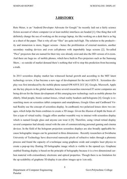 SEMINAR REPORT                                                                                                 SCREENLESS  DI