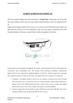 SEMINAR REPORT                                                                                                 SCREENLESS  DI