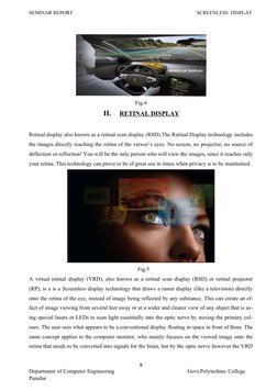 SEMINAR REPORT                                                                                                 SCREENLESS  DI