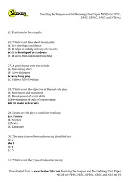 Teaching Methods MCQs for Exams | PDF | Scientific Method | Methodology