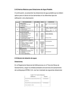 Cálculo de Dotación de Agua Potable | PDF | Agua | Consumo (economía)