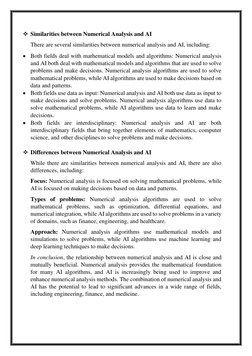 ❖ Similarities between Numerical Analysis and AI 
There are several similarities between numerical analysis and AI, including