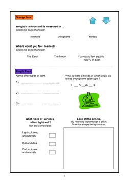 Orange floor 
 
 
Weight is a force and is measured in … 
Circle the correct answer. 
 
                    Newtons