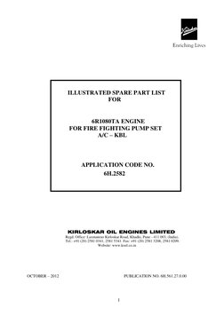 1 
 
 
 
 
 
 
 
 
 
 
 
 
ILLUSTRATED SPARE PART LIST 
FOR 
 
 
       6R1080TA ENGINE 
                            FOR FIRE