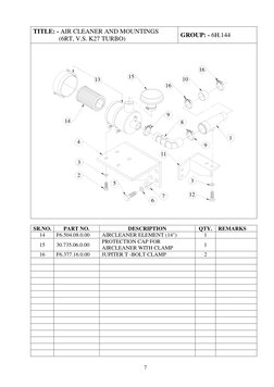 7 
TITLE: - AIR CLEANER AND MOUNTINGS  
                (6RT, V.S. K27 TURBO) 
GROUP: - 6H.144 
    
   
 
            
4
2
3