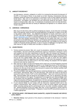 RFP ver 1.0 _10032022 
 
 
 
Page 8 of 36 
 
 
12. AMBIGUITY/DISCREPANCY  
 
Any discrepancy, omission, ambiguity or confli