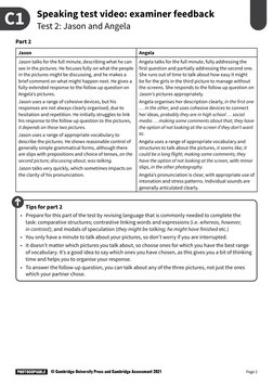 C1 Advanced Speaking Worksheet 2 Examiner Feedback | PDF | Question ...