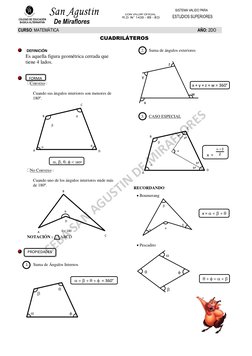 A
 
G
 
U
 S
T
I
N
N
 
  
A
 
S
 
SISTEMA VALIDO PARA
 
 
 
 
 
CURSO: MATEMÁTICA 
 
AÑO: 2DO 
CUADRILÁTEROS 
 
  DEFINICIÓN