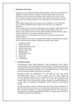 ▪ Importance of the lamps- 
 
Lamps have several important functions that make them a crucial part of our daily lives: 
Light