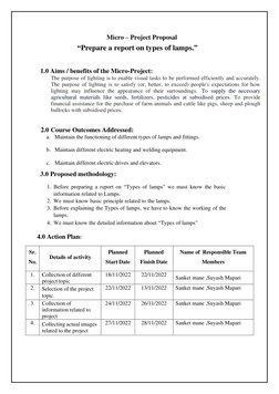 Micro – Project Proposal 
“Prepare a report on types of lamps.” 
 
1.0 Aims / benefits of the Micro-Project: 
The purpose of