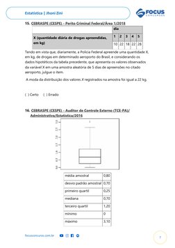 Estatística | Jhoni Zini  
focusconcuros.com.br 
7 
15.  CEBRASPE (CESPE) - Perito Criminal Federal/Área 1/2018  (https://www