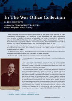 Ripperologist 122  September 2011 
3
,Q7KH:DU2IÀFH&ROOHFWLRQ
%\-2(&+(7&87,
Assisted by DR GEOFFREY PARNELL,  
former K