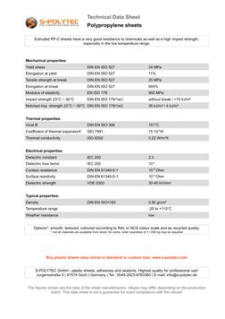 Polypropylene Technical Data Sheet | PDF | Strength Of Materials ...