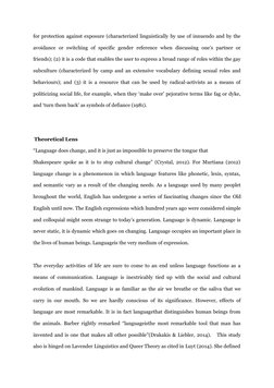 for protection against exposure (characterized linguistically by use of innuendo and by the
avoidance  or  switching  of  spe