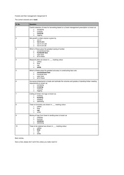Forest Management Assignment Overview | PDF