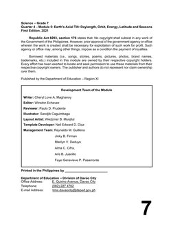 Q4 Science 7 - Module 5 | PDF | Equator | Earth